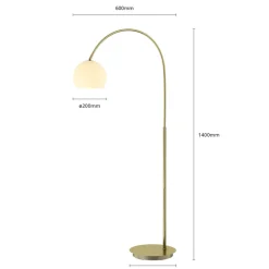Lindby buelampe Cynthia, messingfarget, glass, 140 cm, E27 Hot