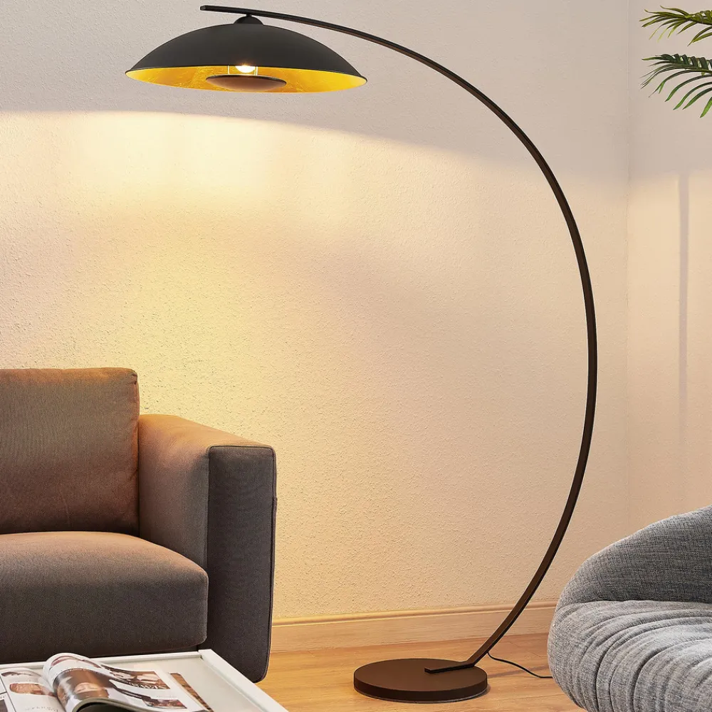 Lindby buelampe Emilienne, svart, gullfarget, 180 cm Clearance