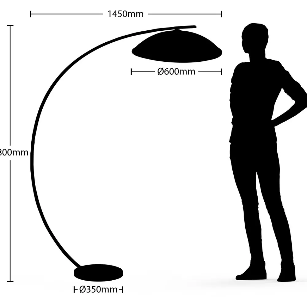 Lindby buelampe Emilienne, svart, gullfarget, 180 cm Clearance