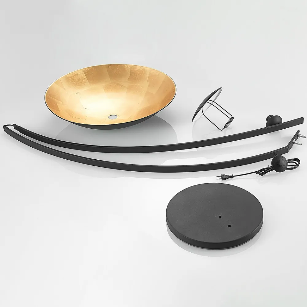 Lindby buelampe Emilienne, svart, gullfarget, 180 cm Clearance