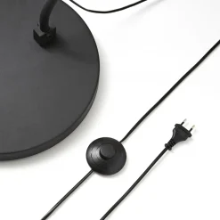 Lindby buelampe Jonera, svart, metall, E27, høyde 185 cm Clearance