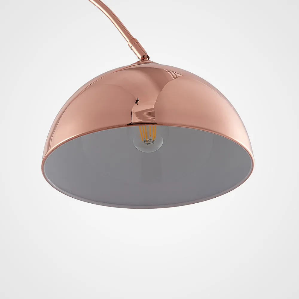 Lindby buelampe Lennart, kobber, høydejusterbar, E27 Online