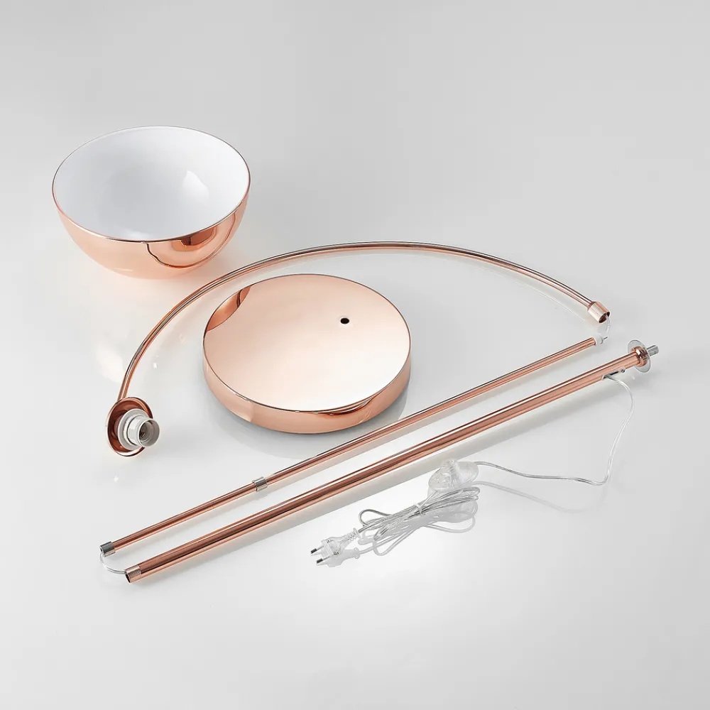 Lindby buelampe Lennart, kobber, høydejusterbar, E27 Online