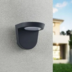 Lindby Carmelo utendørs LED-vegglampe, mørkegrå| Kommersiell Utebelysning|Led-Utendørs