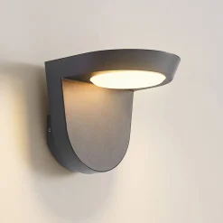 Lindby Carmelo utendørs LED-vegglampe, mørkegrå| Kommersiell Utebelysning|Led-Utendørs