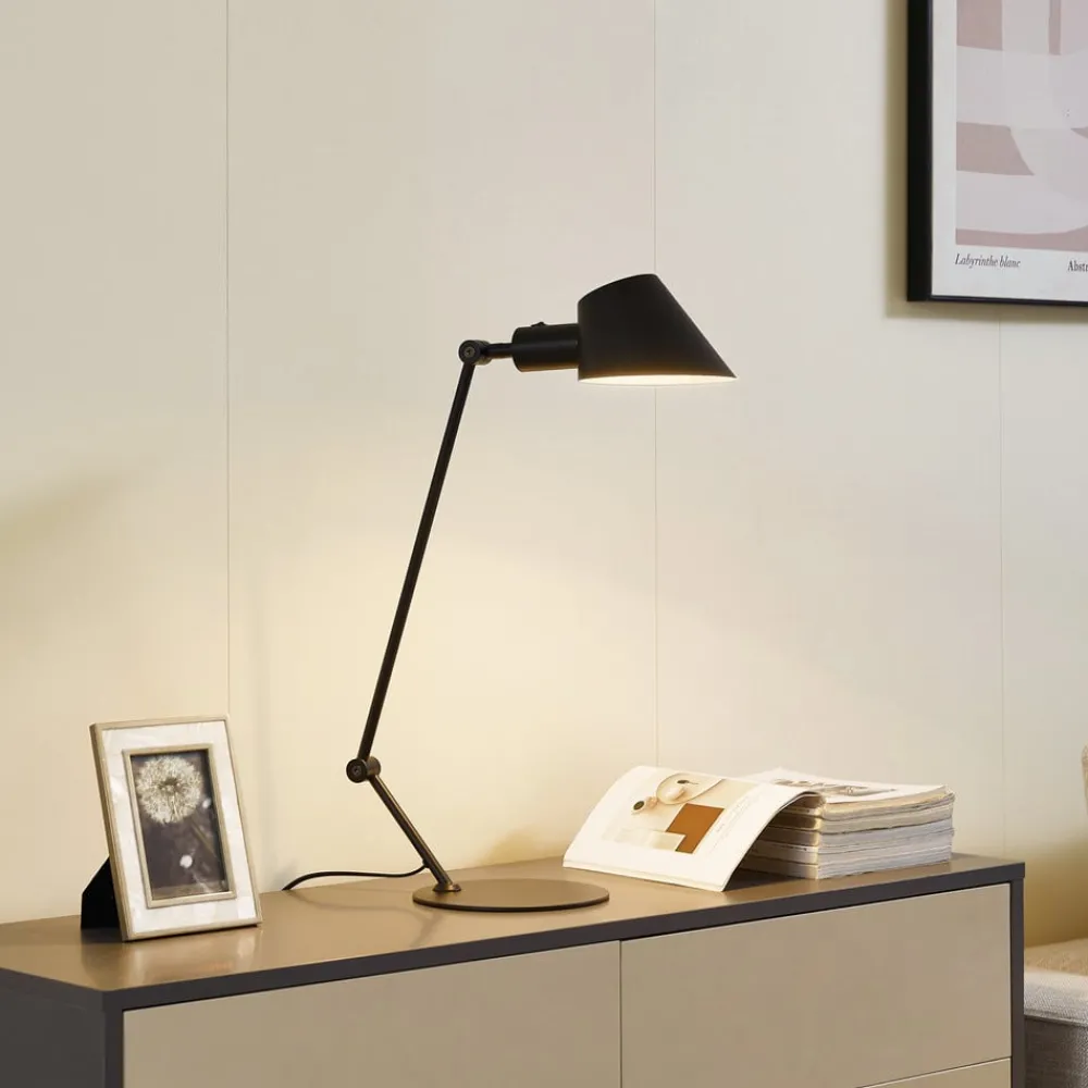 Lindby Corali bordlampe, svart, metall, høyde 64 cm| Bordlamper