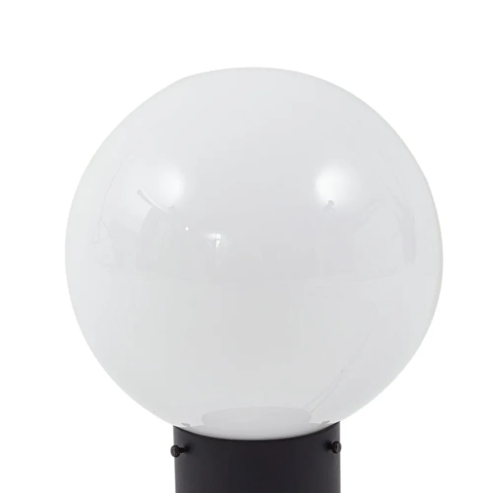 Lindby Dangan sokkellampe, hvit, høyde 32 cm, glass, metall| Sokkellamper Med Sensor|Terrassebelysning