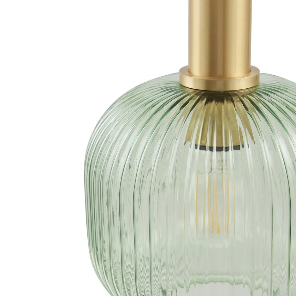 Lindby Doroteo hengelampe, 3 lyskilder, grønn/amber/grå, glass| Pendellamper