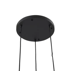 Lindby Doroteo hengelampe, 3 lyskilder, grønn/amber/grå, glass| Pendellamper