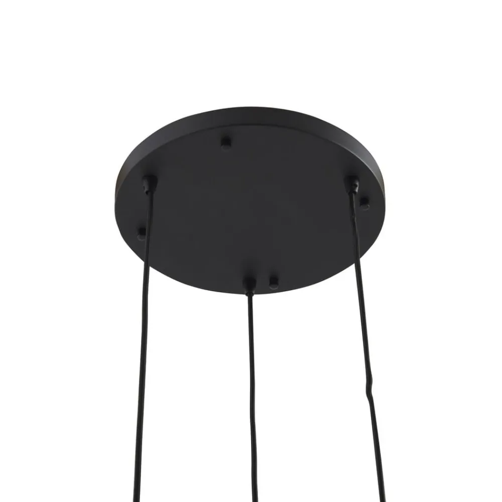 Lindby Doroteo hengelampe, 3 lyskilder, grønn/amber/grå, glass| Pendellamper