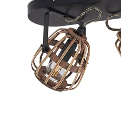 Lindby downlight Bominio, 36 cm, 2 lyskilder, tre, rotting| Spotter I Tak