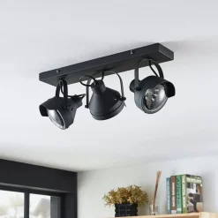 Lindby downlight Henega, 52 cm, svart, 3 lyskilder Best