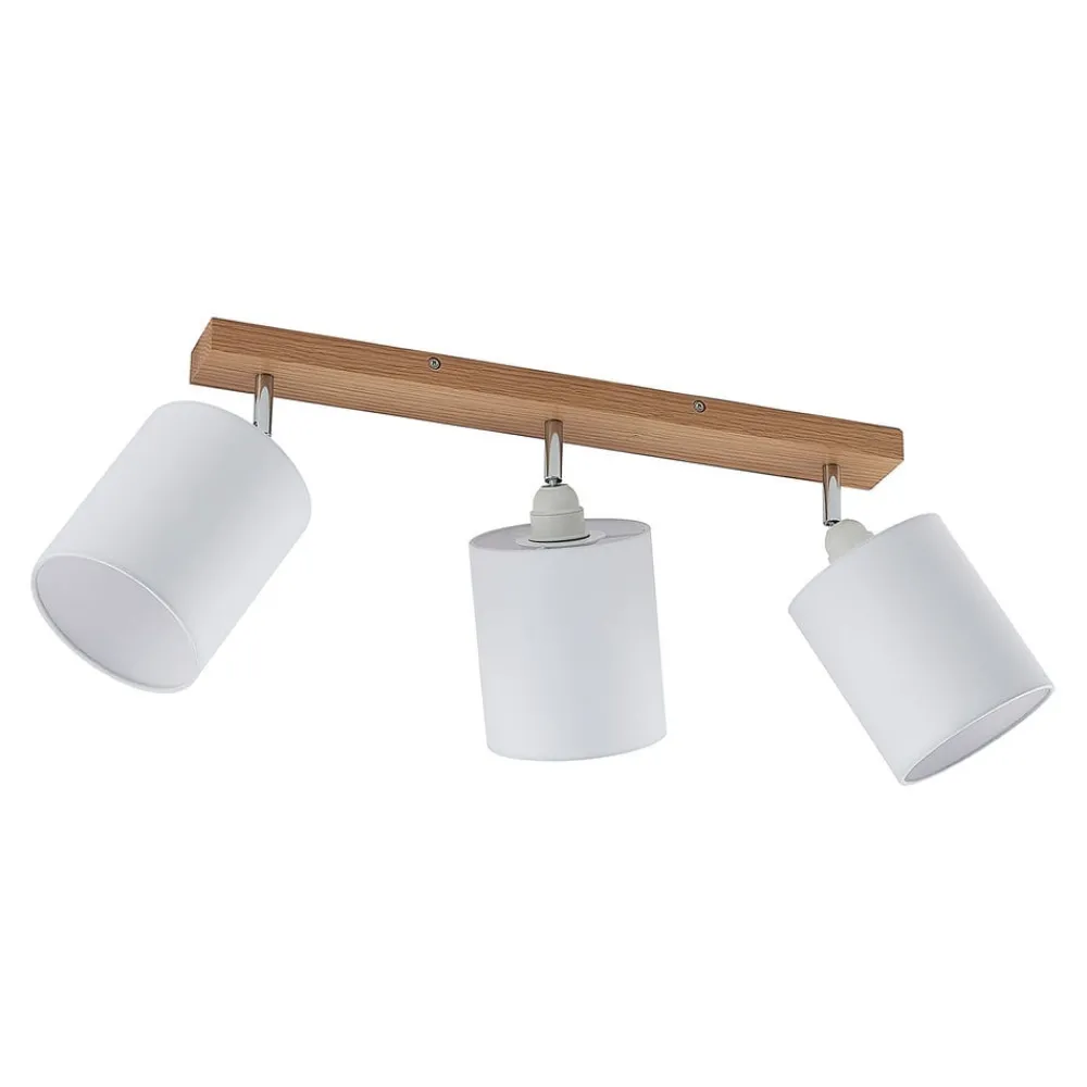 Lindby downlight Imarin, 56 cm, 3 lyskilder, hvit, tre| Taklamper