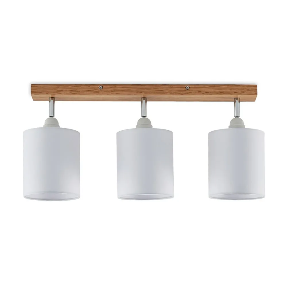 Lindby downlight Imarin, 56 cm, 3 lyskilder, hvit, tre| Taklamper