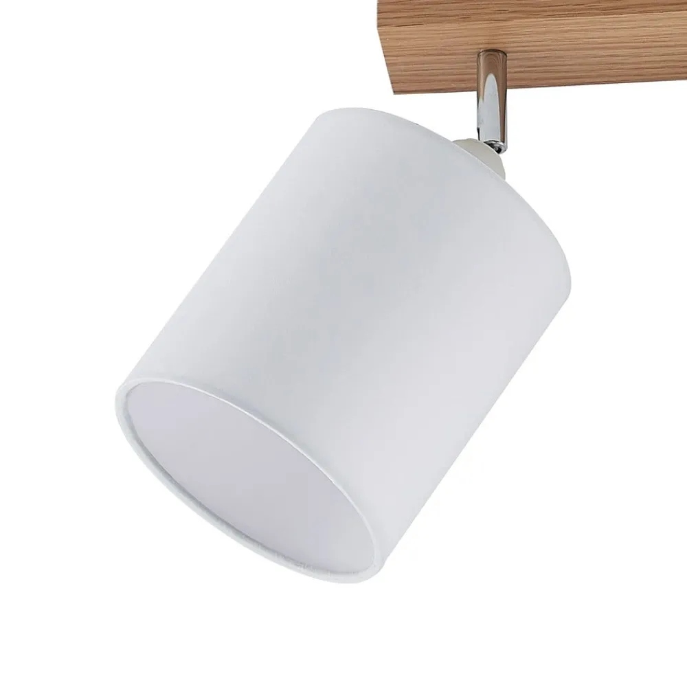 Lindby downlight Imarin, 56 cm, 3 lyskilder, hvit, tre| Taklamper