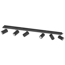 Lindby downlight Joffrey, 116 cm, svart, 6 lyskilder, GU10| Spotter I Tak|Taklamper