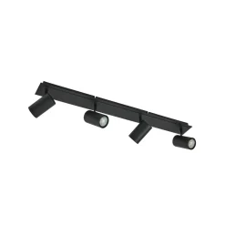 Lindby downlight Joffrey, 80 cm, svart, 4 lyskilder, GU10 Best