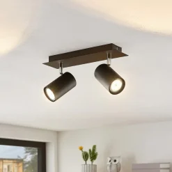 Lindby downlight Joffrey, 31 cm, 2 lyskilder, svart, GU10 Sale