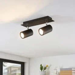 Lindby downlight Joffrey, 31 cm, 2 lyskilder, svart, GU10 Sale