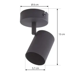 Lindby downlight Jorell, svart, 13 cm, 1 lyskilde, GU10| Design- Og Hotellbelysning|Kontorbelysning