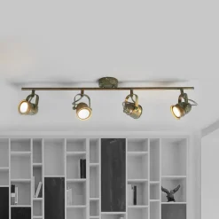 Lindby downlight Leonor, 4 lyskilder, grønn, metall, 78 cm| Spotter I Tak