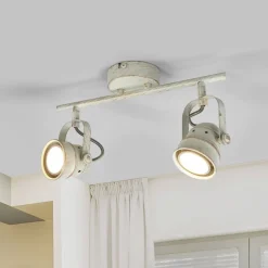 Lindby downlight Leonor, 2 lyskilder, hvit, metall, 32 cm| Spotter I Tak|Taklamper