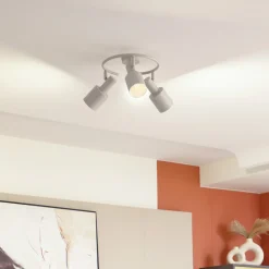 Lindby downlight Ovelia, beige, 3 lyskilder, metall, E27 Hot