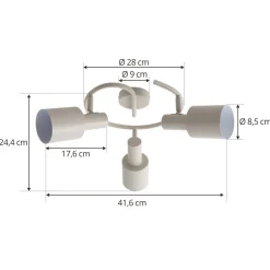 Lindby downlight Ovelia, beige, 3 lyskilder, metall, E27 Hot
