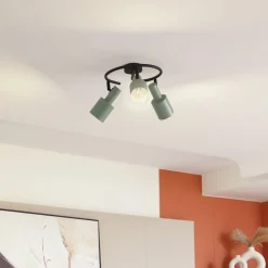 Lindby downlight Ovelia, grønn/svart, 3 lyskilder, E27| Kontorbelysning|Spotter I Tak