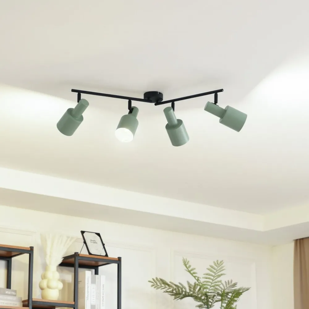 Lindby downlight Ovelia, grønn, 80 cm, 4 lyskilder, E27| Kontorbelysning|Spotter I Tak