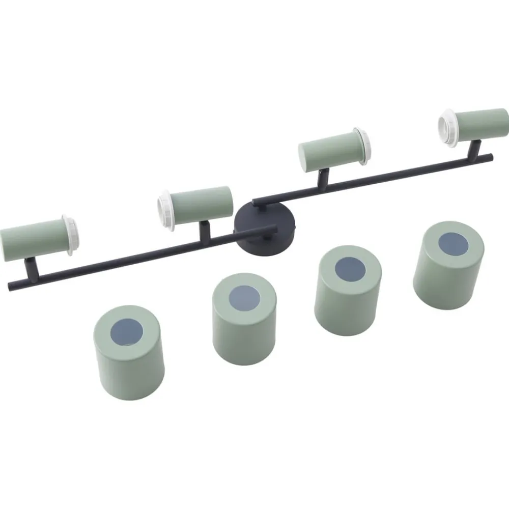 Lindby downlight Ovelia, grønn, 80 cm, 4 lyskilder, E27| Kontorbelysning|Spotter I Tak