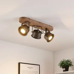 Lindby downlight Rubinjo, 45 cm, 3 lyskilder, tre, GU10| Spotter I Tak|Taklamper