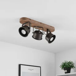 Lindby downlight Rubinjo, 45 cm, 3 lyskilder, tre, GU10| Spotter I Tak|Taklamper