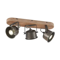 Lindby downlight Rubinjo, 45 cm, 3 lyskilder, tre, GU10| Spotter I Tak|Taklamper