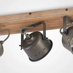 Lindby downlight Rubinjo, 45 cm, 3 lyskilder, tre, GU10| Spotter I Tak|Taklamper