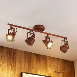 Lindby downlight Scabra, 63 cm, rustbrun, 4 lyskilder, metall Clearance