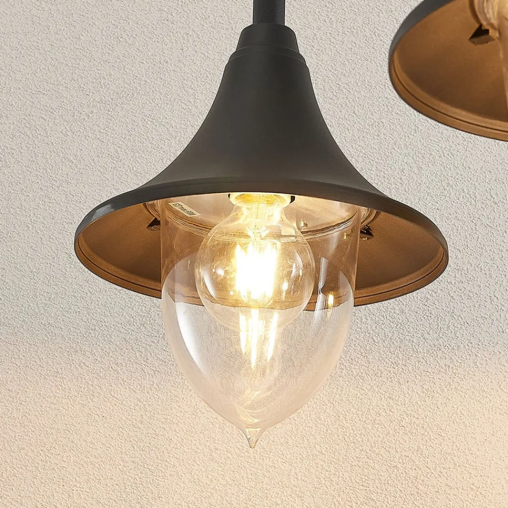 Lindby Edric lyktestolpe, høyde 215 cm, antrasitt, aluminium| Lyktestolper