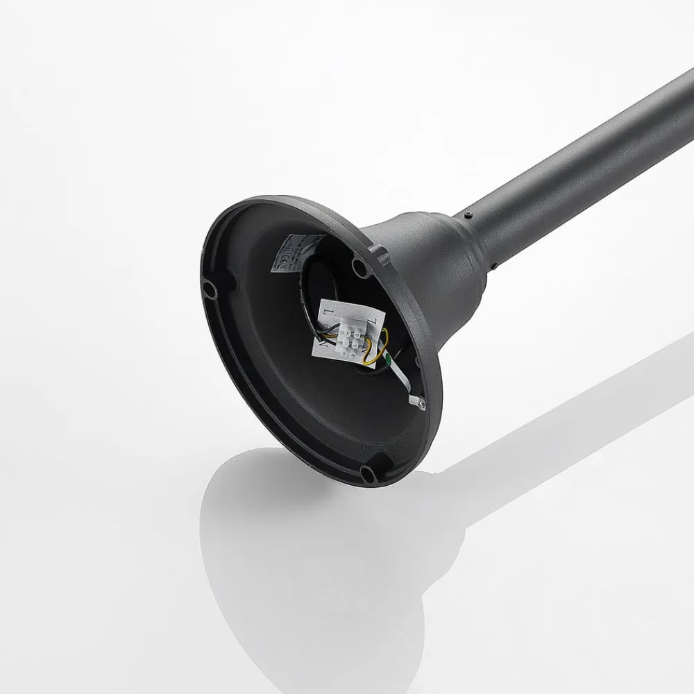 Lindby Edric lyktestolpe, høyde 215 cm, antrasitt, aluminium| Lyktestolper