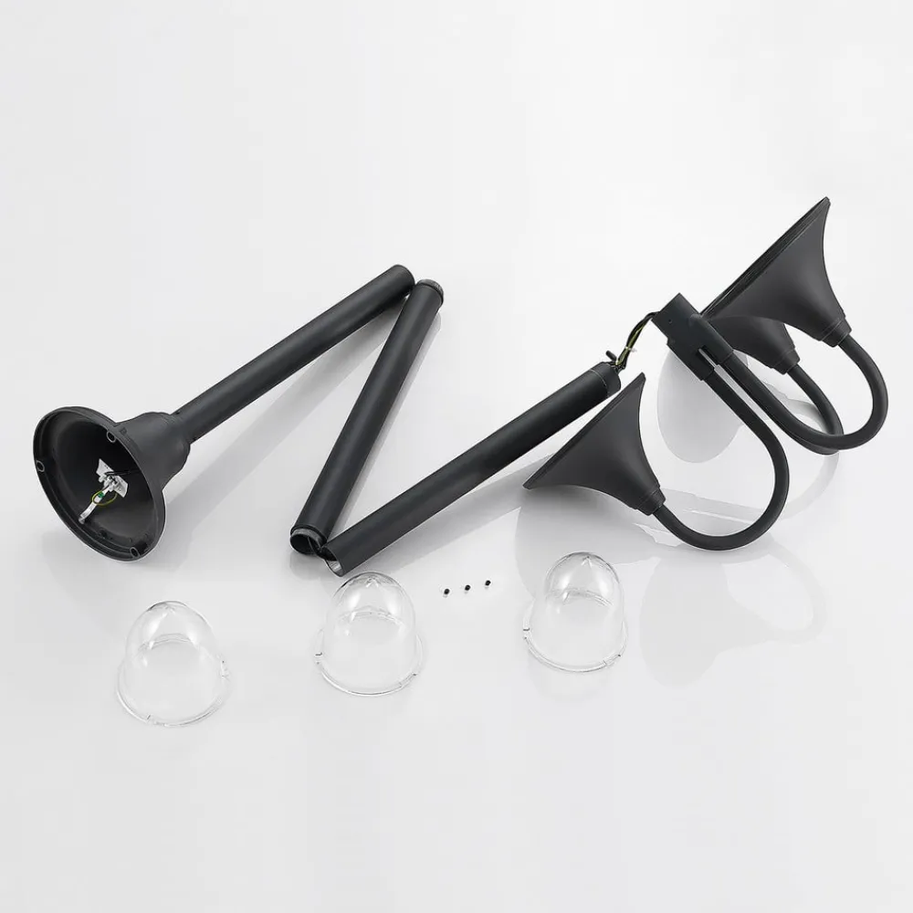 Lindby Edric lyktestolpe, høyde 215 cm, antrasitt, aluminium| Lyktestolper