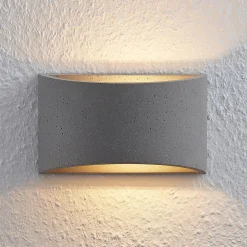 Lindby Edvin vegglampe av betong, halvrund New