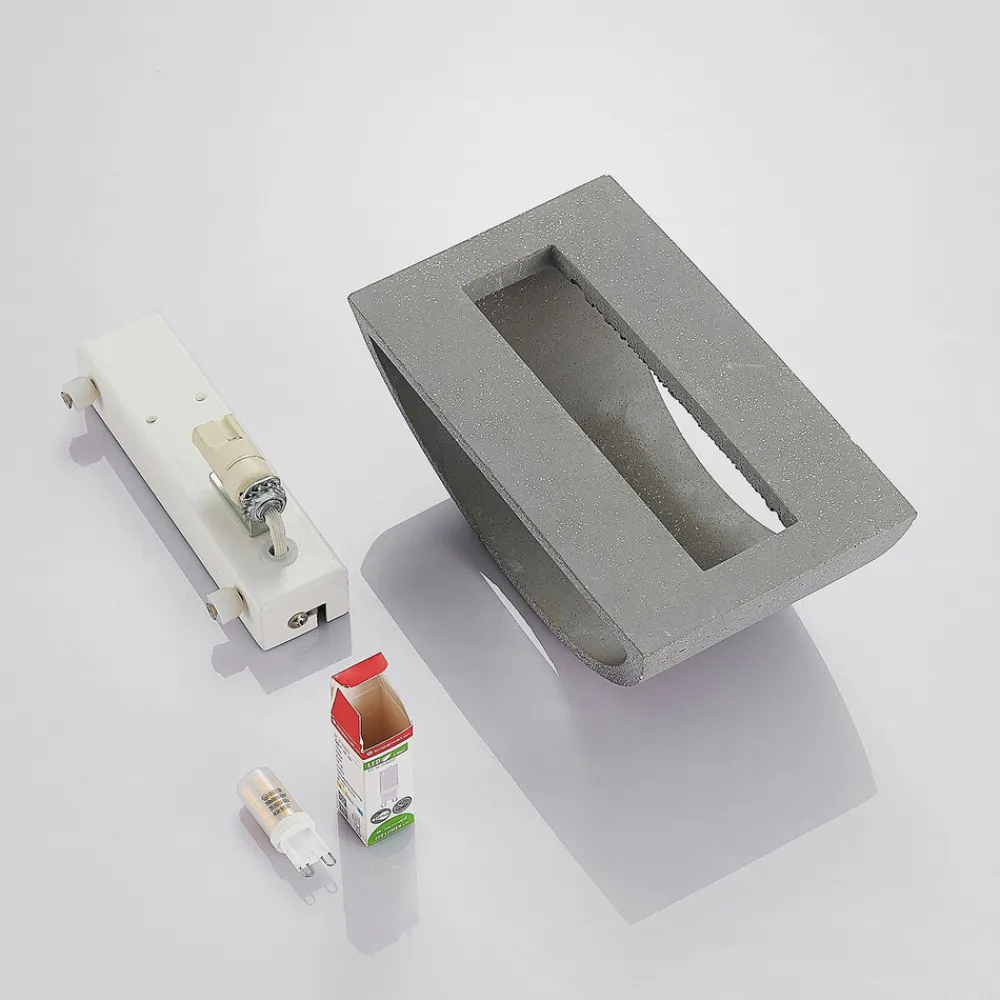 Lindby Edvin vegglampe av betong, halvrund New