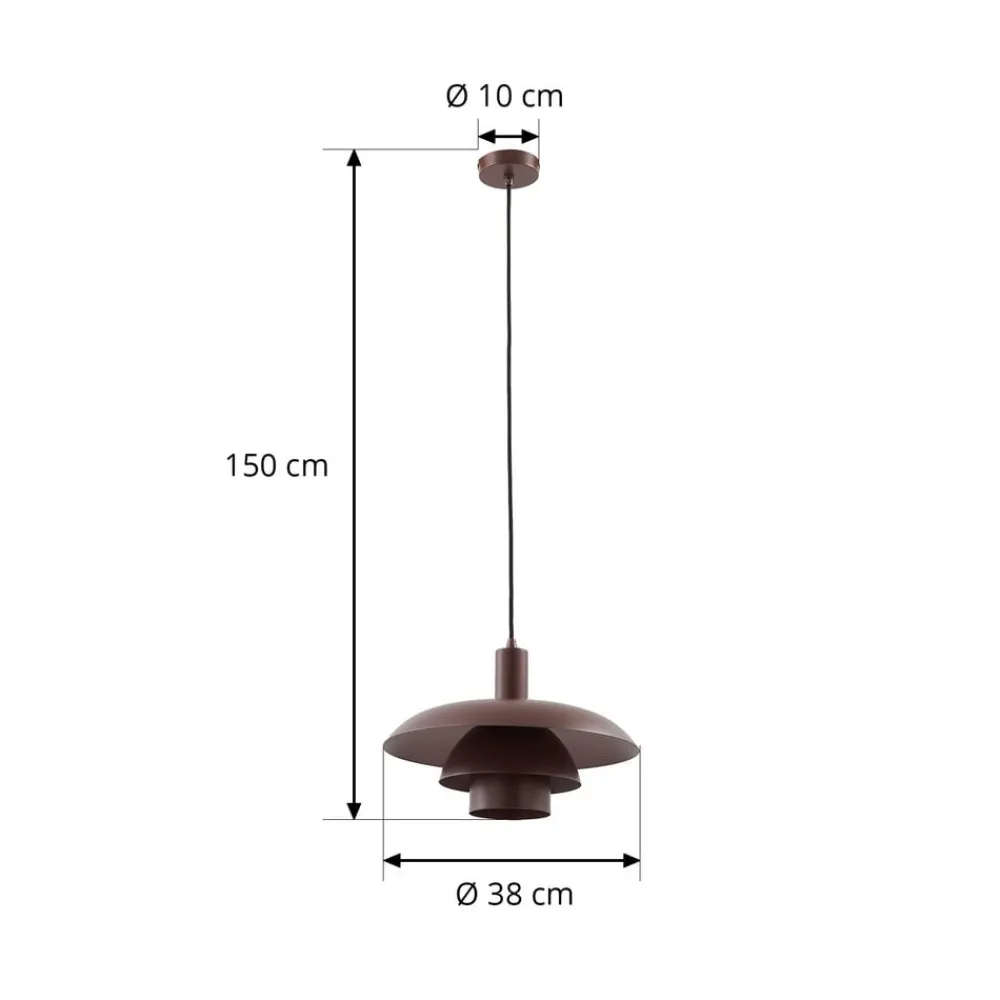Lindby Elorri hengelampe, brun, metall, Ø 38 cm| Pendellamper