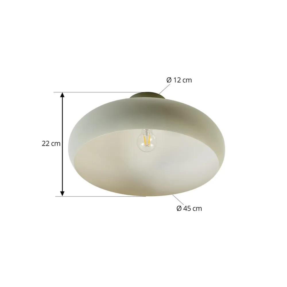 Lindby Elover taklampe, lysegrønn, Ø 45 cm, jern| Taklamper