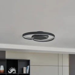 Lindby Erlinik LED-taklampe, stepdim, svart Outlet