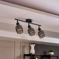 Lindby Eudoria spot 3 lyskilder svart/gull Sale