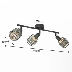 Lindby Eudoria spot 3 lyskilder svart/gull Sale