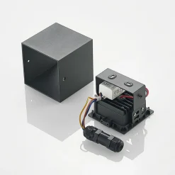 Lindby Eveta LED-taklampe, 10 cm, antrasitt, aluminium, IP65 Online