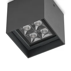 Lindby Eveta LED-taklampe, 10 cm, antrasitt, aluminium, IP65 Online