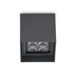 Lindby Eveta LED-taklampe, 10 cm, antrasitt, aluminium, IP65 Online