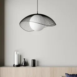 Lindby Fabronia hengelampe, gitter, glasskule Best